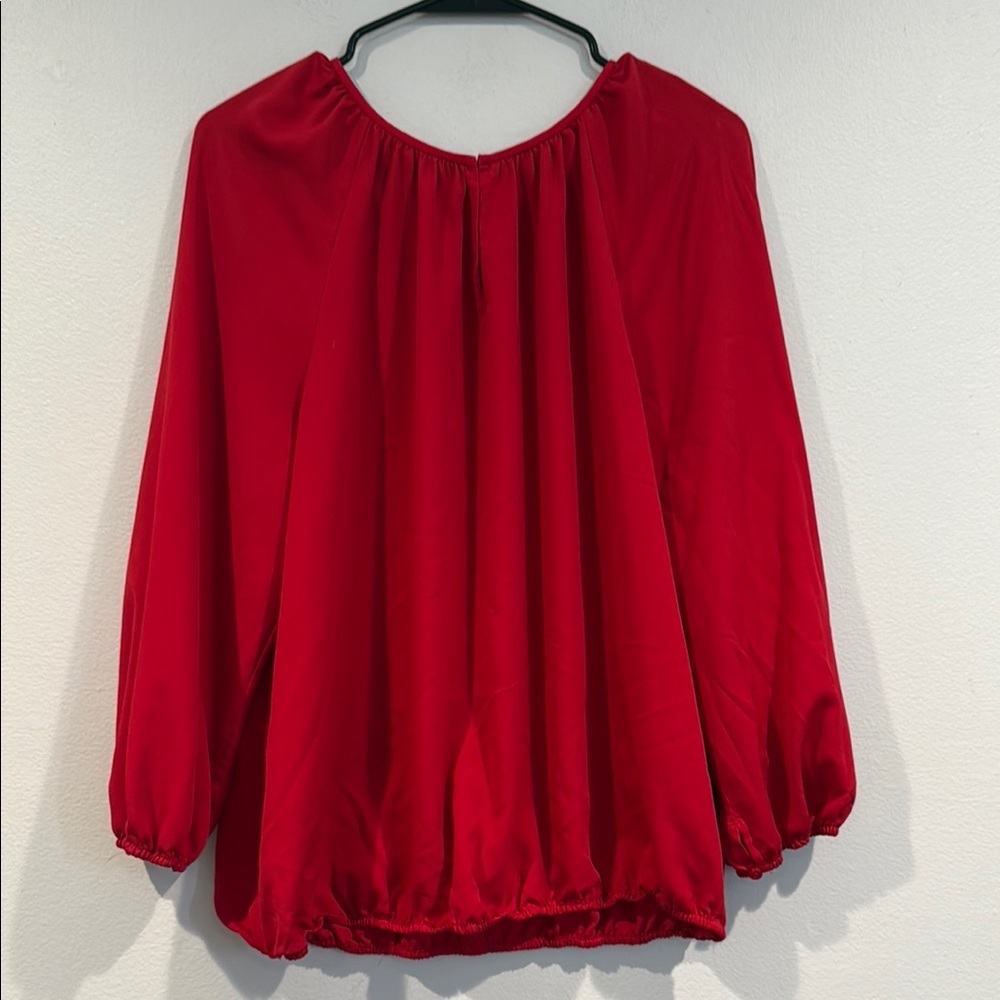 Chico's Red Relaxed Blouse with Long Sleeves - Size 2